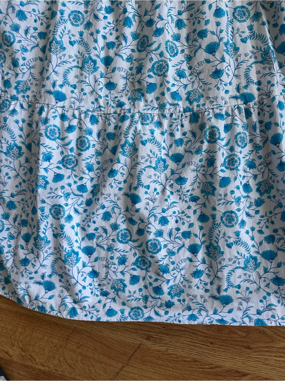 Draper James Carrie Blue White Smocked Midi Floral Sundress L - Picture 9 of 12